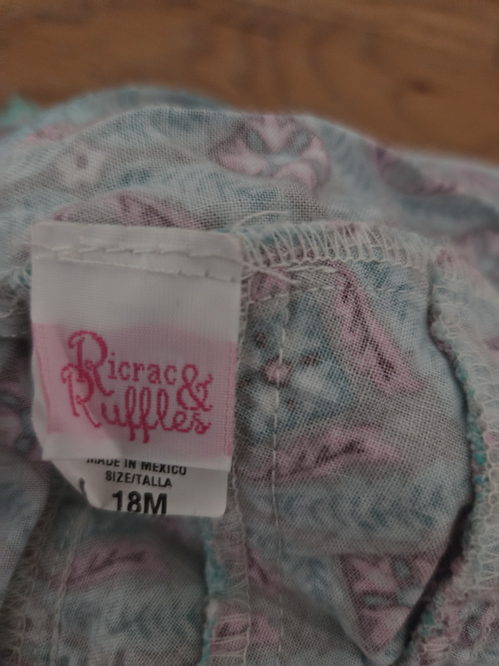 Girls' Ricrac & Ruffles Patterned Ruffle One-Piece 18 Mo Outfit - Picture 3 of 3